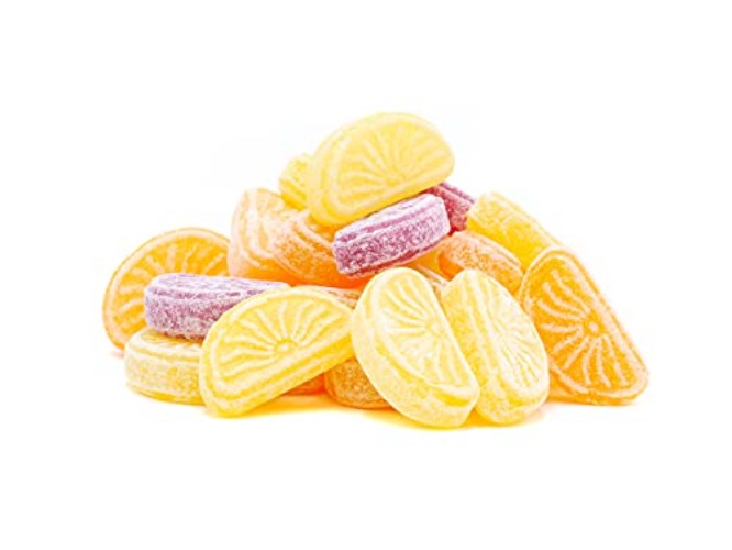 Orange-Zitrone Schnitten - Zitronen und Orangen Bonbons - Fruchtbonbons - Kräuterbonbons - Drops (120g) - 120 g (1er Pack)