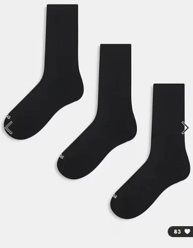 4505 – 3er-Pack schnelltrocknende Lauf-Socken in Schwarz mit Fußgewölbestütze