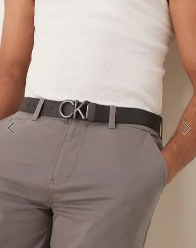 Calvin Klein Jeans – Schwarzer Gürtel mit Logo, 35 mm