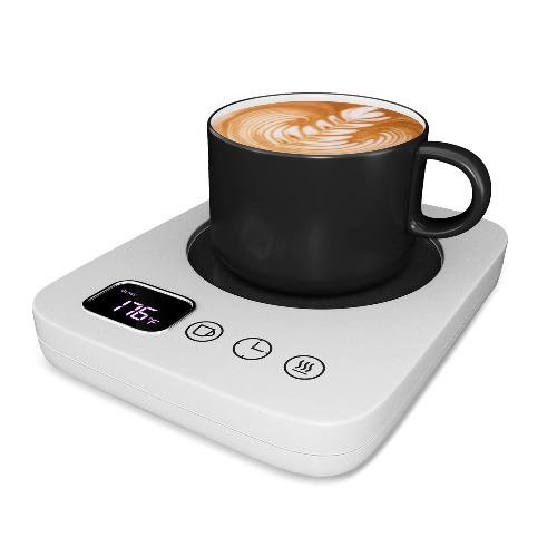 ENIGMA Coffee Mug Warmer for Desk, Electric Cup Candle Warmer with Auto Shut Off, Smart Kitchen Gadget for Heating Coffee, Tea, Hot Chocolate, and Milk (No Cup, White) - 1210 White