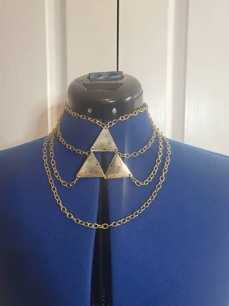 Gold Triforce four strand necklace
