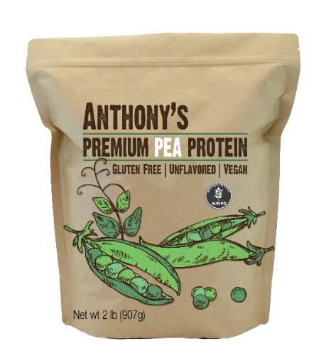 Anthony's Premium Pea Protein, 2 lb, Plant Based, Gluten Free, Unflavored, Vegan, Keto Friendly - 2 Pound (Pack of 1)