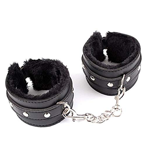 Game Party Handcuffs Juega Con Accesorios De Cuero (negro)