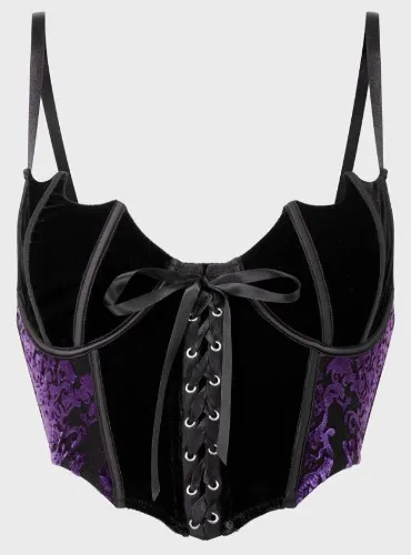 Fang Burnout Velvet Bustier | L / Black / 48% Polyamide 38% Polyester 14% Elastane