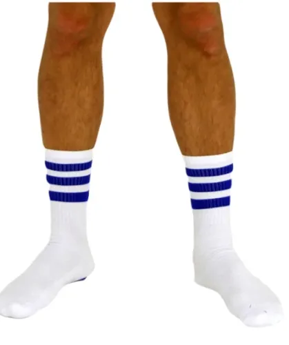Socks #AASSSOXX Original White With Blue Stripes