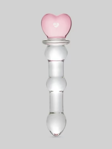 Lovehoney Crystal Heart Wavy Glass Dildo 6 Inch