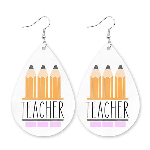 ANXIN Unique Chic Elegant Tassel Leather Earrings Pencil Earrings Teacher Earrings Gift for Teacher's Day - Sanzhibi Pencil Earrings