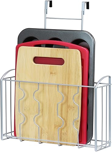 Simple Houseware Over the Cabinet Door Organizer Holder 12.45"Wx3.55"Dx18.3"H Silver - 1 Pack