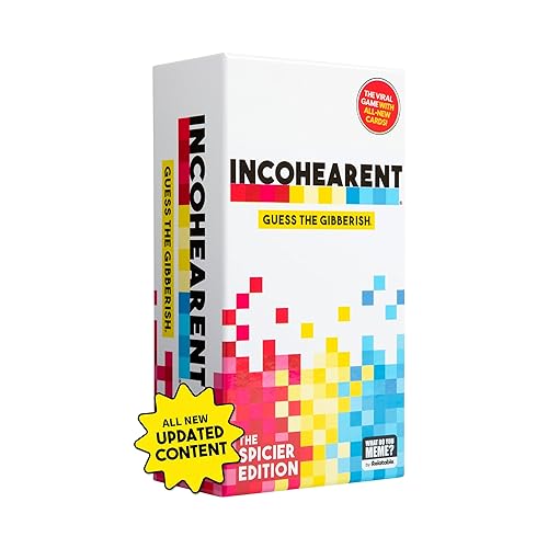 Incohearent, The Guess the Gibberish Party Game by Relatable, A Funny Card Game for Adults, Great for Bachelorette Party Games or Game Night Games, Includes 400 Cards, Instructions, and 1 Sand Timer - Core Game