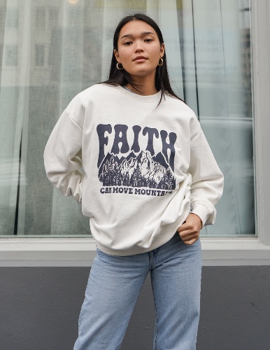 Faith Can Move Mountains Unisex Crewneck | XL