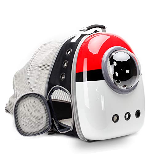 Expandable Cat Carrier Backpack Bubble, Space Capsule Bubble Pet Travel Carrier for Small Dog, Pet Hiking Traveling Backpack (Pokemon, Expandable Backpack - Solid Hard) - Pokemon - Expandable Backpack - Solid Hard