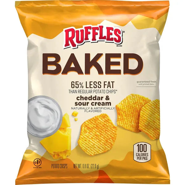 Baked Ruffles Baked Ruffles Cheddar Sour Cream, 0.87 Ounce (Pack of 40)