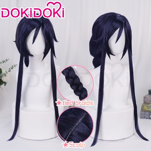 DokiDoki Game Cosplay Wig Long Purple Hair Tied Braids | Wig Only-PRESALE