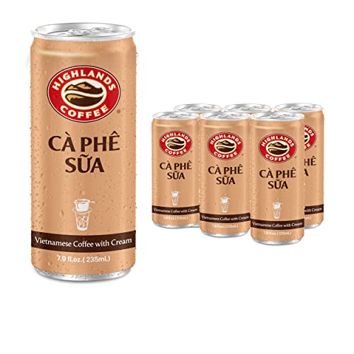Highlands Coffee CÀ PHÊ SỮA Vietnamese Coffee with Condensed Milk│7.9 oz Can 6 or 12 7.9 Fl Oz (Pack of 6) - 6