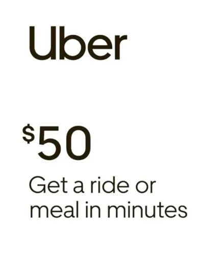 Uber gift card