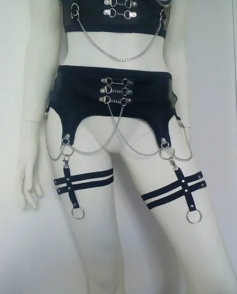 Vegan leather garters 2