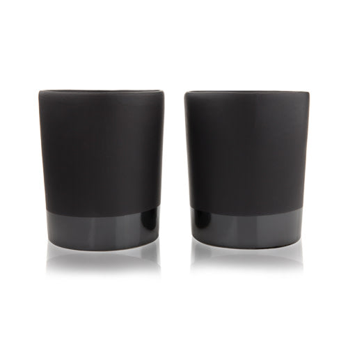Stoneware Tumblers in Black Set of 2