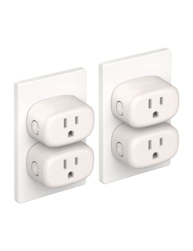 Smart Plug Work with Alexa and Google Home Nooie,Smart Alexa Plug Mini Bluetooth Smart Life&Tuya, Smart Outlet Plug Voice Control, WiFi Plug, Enchufe Inteligente Schedule Timer, 2.4Ghz Only, 4-Pack