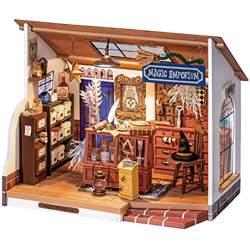 RoWood Miniature Maison de Poupée | Bricolage Mini Maison en Bois Set | Cadeau d'anniversaire pour Adulte Femme Fille - Magasin de Magie de Kiki - Épicerie Magique