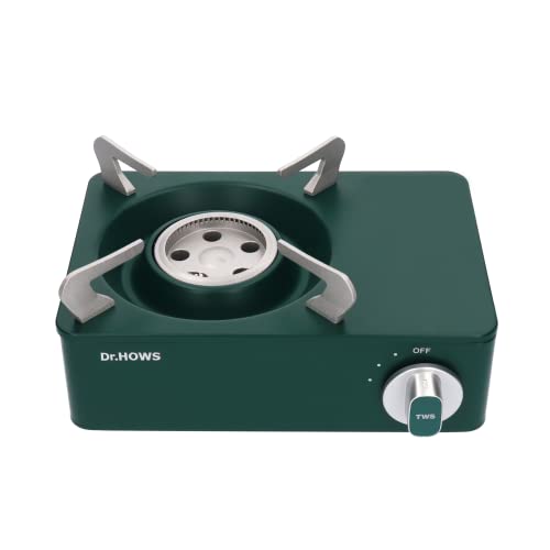 Dr.HOWS Twinkle Mini Camping Stove Burner - Portable Butane Stove for Camping, Picnic, Outdoor - Single Burner Camp Stove with Carrying Case - Green - GREEN