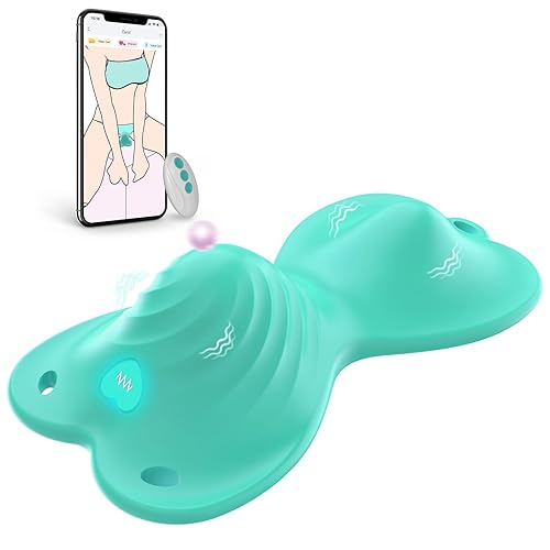 APP Remote Control Vibrator-Butterfly Novelties Clit Stimulator Sit and Ride Women Sex Toy with 9+9 Vibration Modes Dual Motor Clit Wearable Vibrator Adult Sex Toy for Female Pleasure (Green) - Green