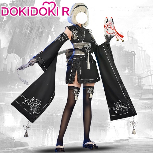 【Ready For Ship】【Last Batch】【Size S-3XL】DokiDoki-R Cosplay Game NieR:Automata Cosplay 2B Cosplay YoRHa No. 2 Type B Kimono Cosplay Costume Women | M