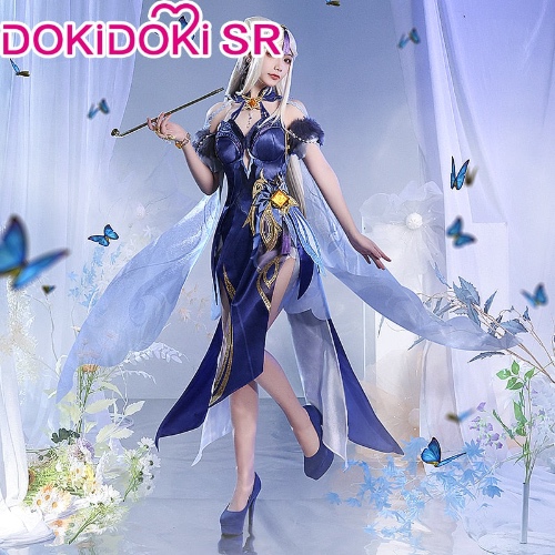 【S Ready For Ship】【Last Batch】DokiDoki-SR Game Genshin Impact Ningguang New Skin Cosplay Costume Orchid's Evening Gown Ning Guang Cosplay | M-In Stock
