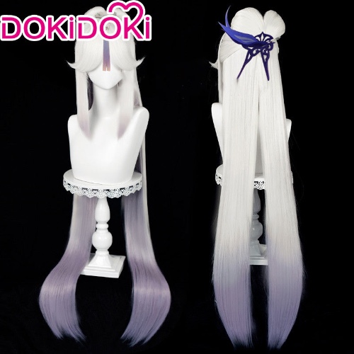 【Ready For Ship】DokiDoki Game Genshin Impact Ningguang Cosplay Wig Orchid's Evening Gown Ning Guang Long White | Ningguang