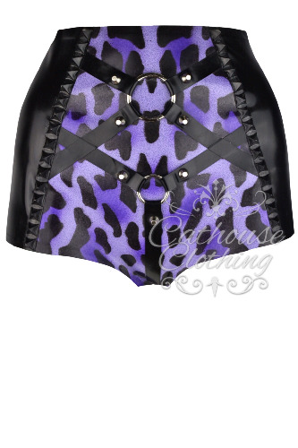 Latex cheetah X pants | medium / Purple