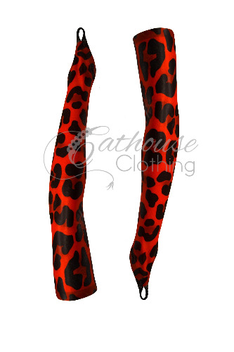 Cheetah print long finger loop gloves | Medium / Purple