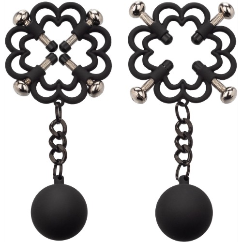 Nipple Grips Power Grip 4-Point Weighted Nipple Press By CalExotics - Black & Silver | Default Title