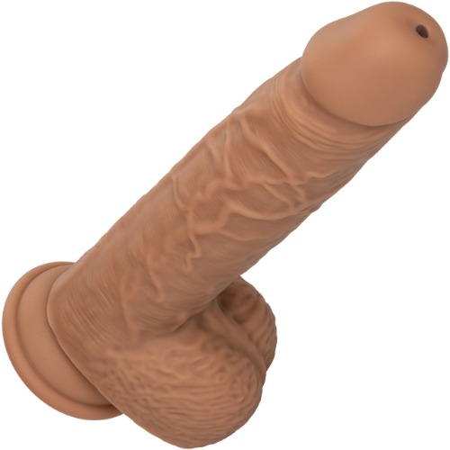 Squirting Fuck Stick 9" Vibrating Realistic Silicone Suction Cup Dildo By CalExotics - Caramel | Default Title