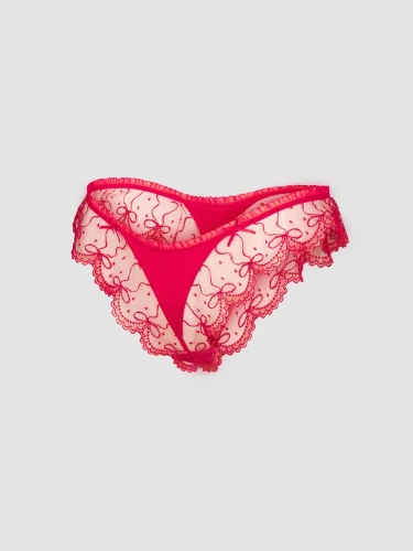 Loveline Lace Brazilian Panty in Red | SAVAGE X FENTY