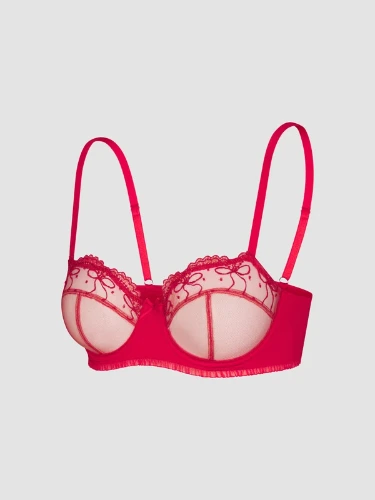 Loveline Satin Balconette Bra in Red | SAVAGE X FENTY