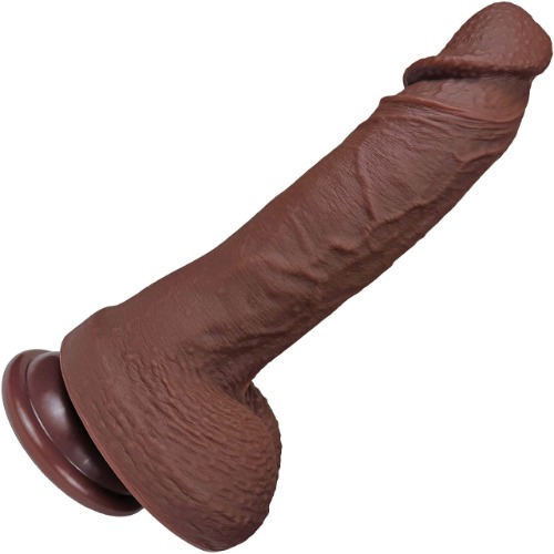The Thriller 6.5 Inch Silicone Realistic Dildo With Balls & Suction Cup Base By Fukena - Chocolate | Default Title
