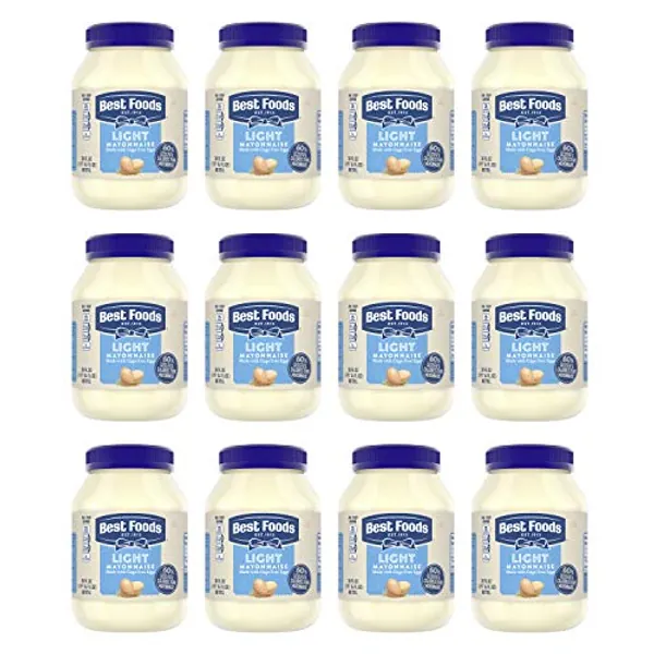 Best Foods Mayonnaise Light Mayo 30 oz, Pack of 12 - Mayonnaise - 30 Fl Oz (Pack of 12)