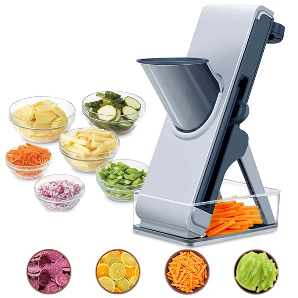 Mandoline Slicer for Kitchen, Kitchen Chopping Artifact, Vegetable Slicer Cutter ,Food Slice + Julienne for Potatoes, Onions, Cucumbers,Carrots, Fruits,for Vegetables Meal Prep