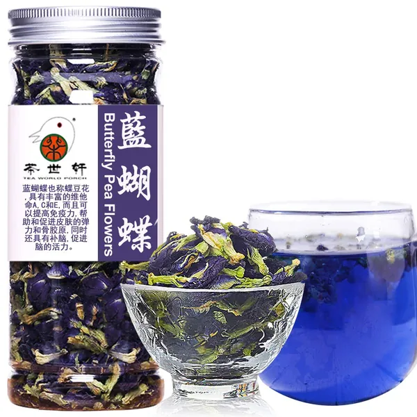 Plant Gift Dried Blue Butterfly Pea Flowers Tea, Dried Blue Pea (Clitoria Ternatea) Edible Flowers, Dragon Pea Flower, Butterflies Tea Recipes Food Coloring 40G/1.41oz