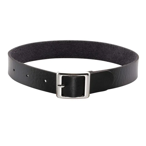 MILAKOO Womens Retro Punk Simple Style Adjustable Leather Buckle Necklace for Biker - Black