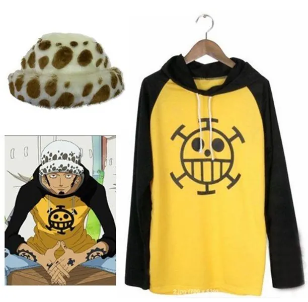 One Piece Trafalgar Law Cosplay Costume and Hat ,Size L - 