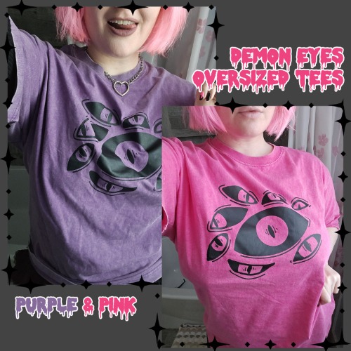 Demon Eyes Screen Printed Oversized Tee — Candlehearts