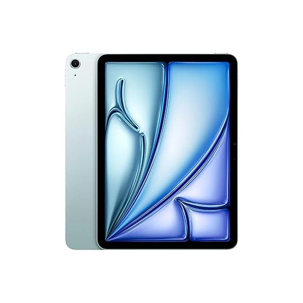 Apple iPad Air 11" (M2): display Liquid Retina, 128GB, fotocamera frontale orizzontale da 12MP, fotocamera posteriore da 12MP, Wi Fi 6E, Touch ID, autonomia di un giorno intero — Azzurro