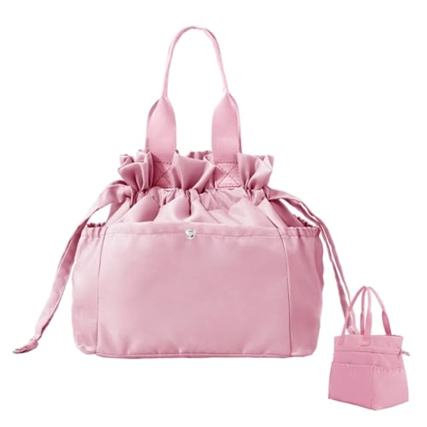 MEXS Lunch Bag for Women Reusable Drawstring Insulated Lunch Box Stain-Resistant Large Cinch Closure Lunch Bags for Work Office