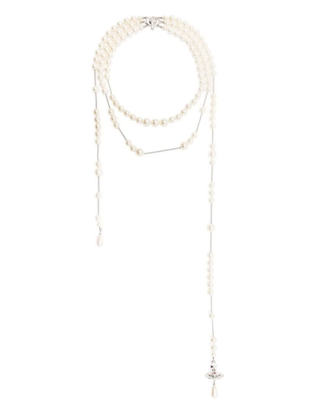Vivienne Westwood pearl-embellished wraparound necklace | OS