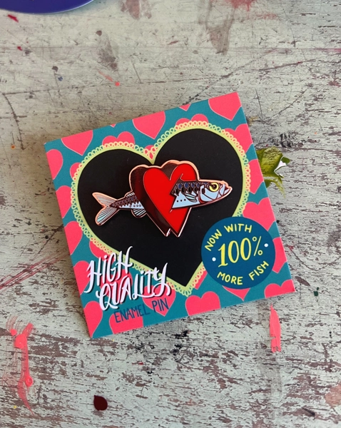 Total Eclipfish of the Heart Enamel Pin — Feralcatbox  