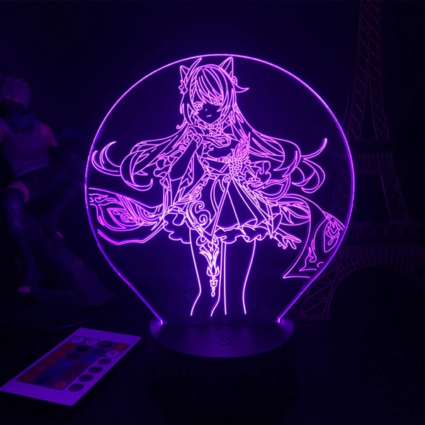 Keqing Night Light Color Changing LED Light Keqing Gesnhin Impact Lamp - B