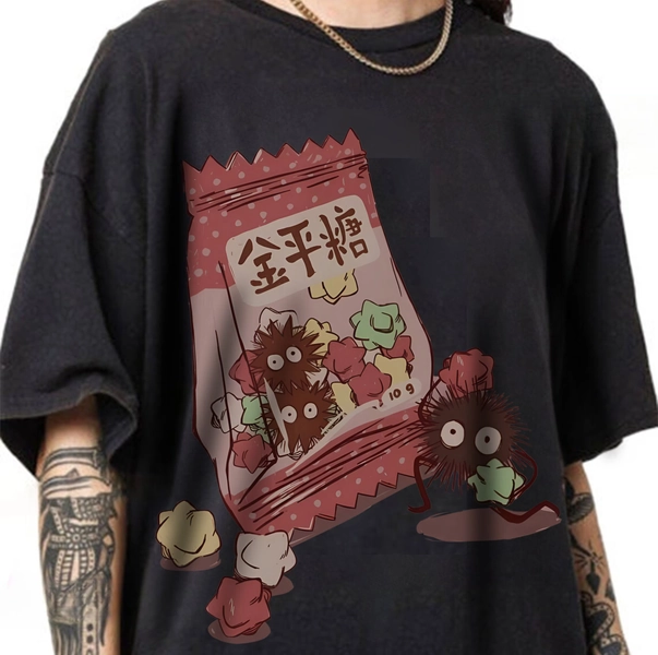 Anime Shirt, Inspired Soot Sprites, Anime T-shirt, Anime Sweatshirt, Graphic Anime Tee, Gift for Him, Snack Japanese, Comfort Colors T-shirt