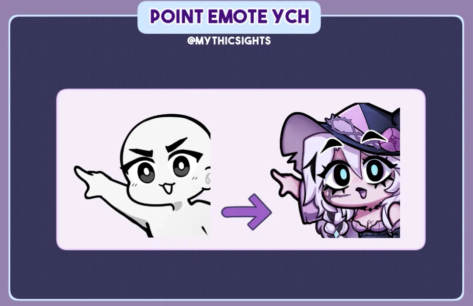 Point Emote YCH (Skeb-Like) by MythicSights (@MythicSights)
