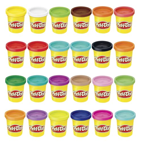 Play-Doh Modeling Compound 24-Pack Case of Colors, Non-Toxic, 3 Oz Cans of Assort. Colors, Non Candy Halloween Handout Toys & Party Favors, Preschool Toys, Ages 2+ (Amazon Exclusive) - Multicolor - 24-Pack