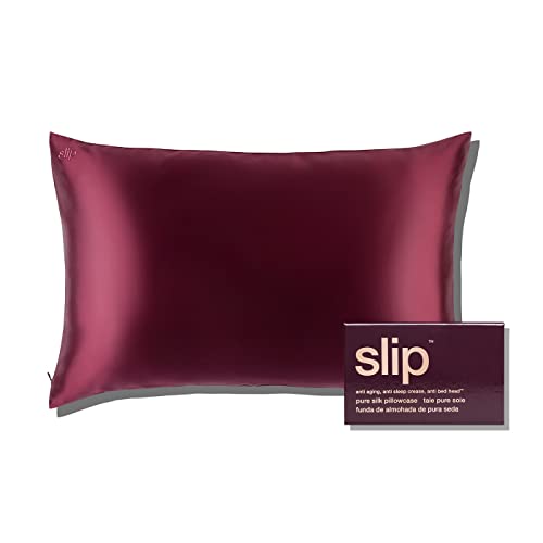 Slip Silk Queen Pillowcase, Plum (20" x 30") - 100% Pure 22 Momme Mulberry Silk Pillowcase - Anti-Aging, Anti-BedHead, Anti-Sleep Crease - Queen (20 x 30 Inch) - Plum